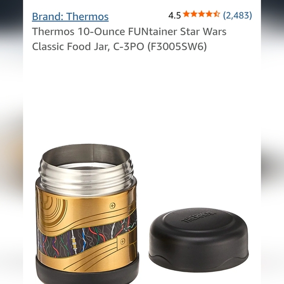 Thermos 10-Ounce FUNtainer Star Wars Classic Food Jar, C-3PO - Picture 6 of 10